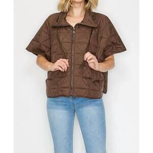 NEW JOH jamel quilted puffer jacket in umber